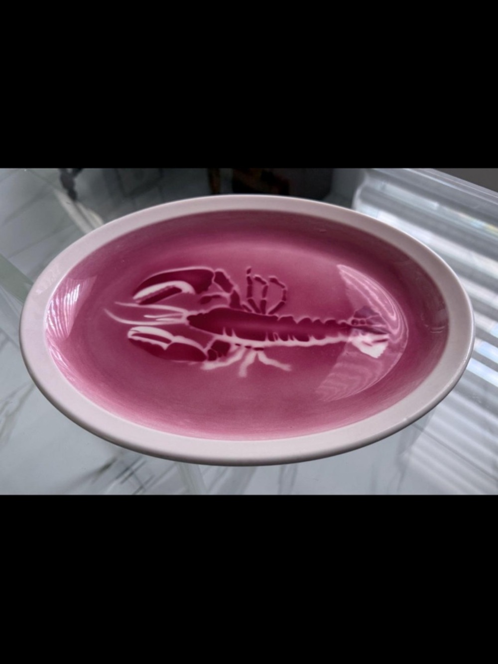 Vintage Syracuse China Lobster Platter Shadowtone Pink 13.25" 1971